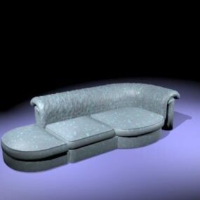3д модель углового дивана с шезлонгом
