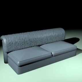 Armless Leather Couch 3d model