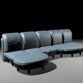 أريكة مقطعية مع كرسي استرخاء نموذج ثلاثي الأبعاد