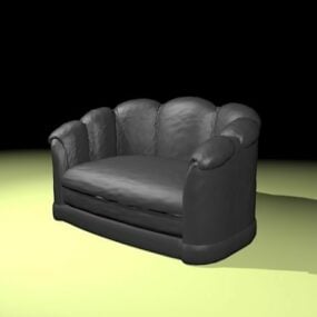 Siyah Fransız Kanepe Sandalyesi 3D model