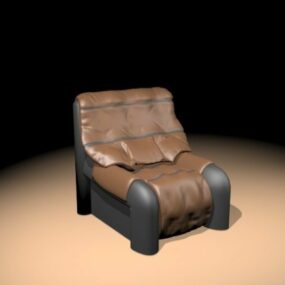 Armless Leather Chair 3d model