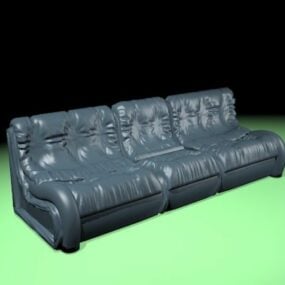 3д модель кожаного дивана и дивана