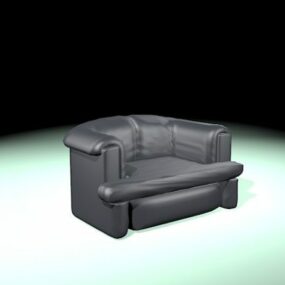 Black Leather Tub Chair 3d model