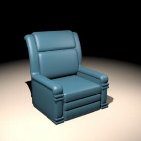صندلی تکیه دار آبی مدل سه بعدی