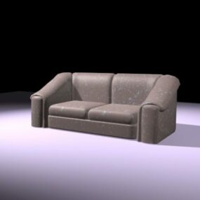 3д модель тканевого двухместного дивана