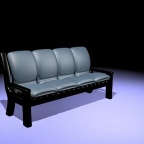 布張りの長椅子ベンチ3Dモデル