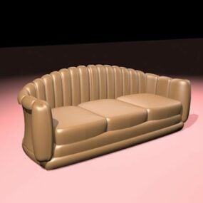Modello 3d del divano in pelle vecchio stile
