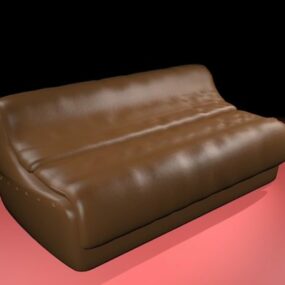 Modelo 3d de sofá reclinável de couro