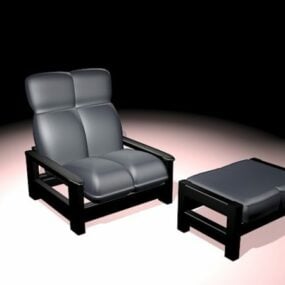 Chaise longue avec pouf modèle 3D
