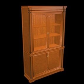 Wood Display Cabinet 3d model