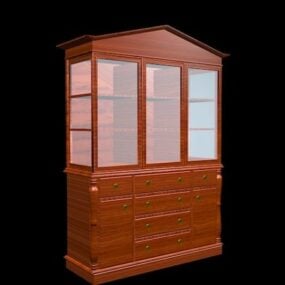 Antique Display Cabinet With Drawers 3d model