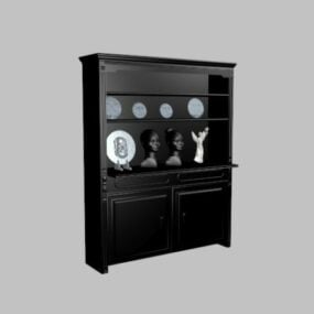 Black Display Cabinet 3d model