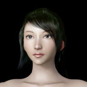 Linda cabeça feminina modelo 3d
