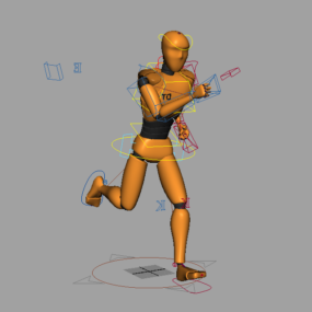Animated Orange People 3d model