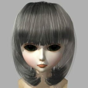 Kawaii Girl Head 3d-modell