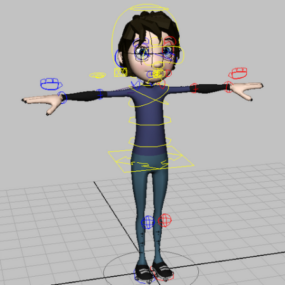 Cartoon Boy Rig 3D-model