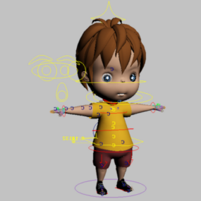 Toddler Boy Rig 3d model
