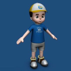 Cute Preschool Boy 3d model