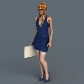 โมเดล 3 มิติของ Office Bosses Lady