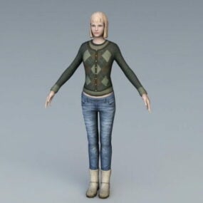 Burgermeisje 3D-model