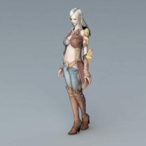 Plate-forme féminine haut-elfe et modèle 3D animé