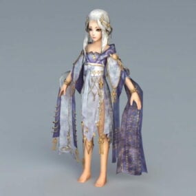Anime Girl Queen 3D-model
