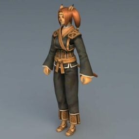 3D-Modell einer weiblichen Final Fantasy-Figur