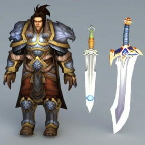Roi humain avec des épées modèle 3D