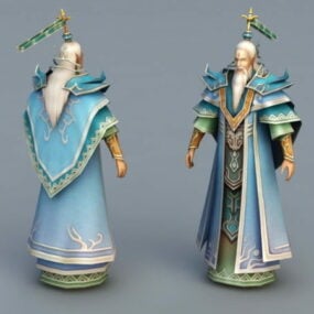 Old Taoist Man 3d model