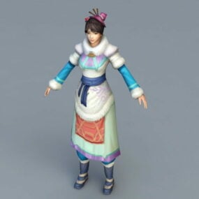 Mongolian Woman 3d model