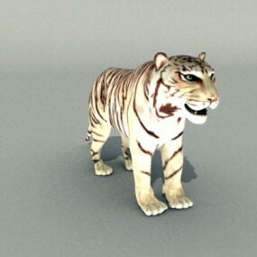 белый тигр Rigged модель 3d