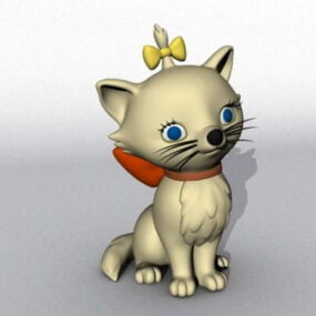 Niedliches Cartoon-Katzen-3D-Modell