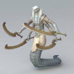 Animated Naga Warrior 3d model