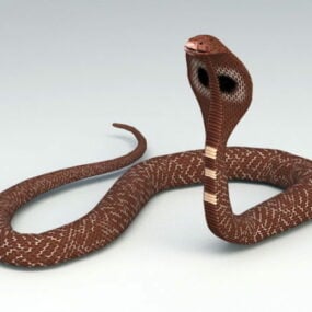 Modello 3d del serpente cobra marrone