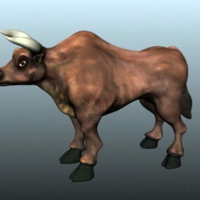 茶色の雄牛3Dモデル
