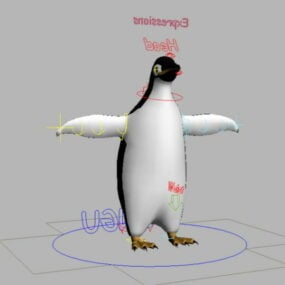 Pinguin-Rig 3D-Modell