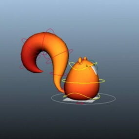 Jednoduchý 3D model kresleného veverčího návazce