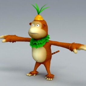 Tecknad Monkey 3d-modell