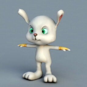 Modello 3d del personaggio del coniglio dei cartoni animati