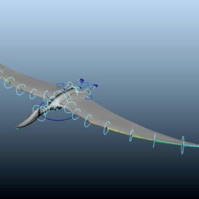 Modello 3d dell'impianto di perforazione per dinosauri pterodattilo