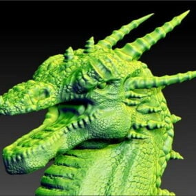 3д модель скульптуры головы дракона