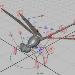 Animation Dragonfly Lowpoly 3D-modell