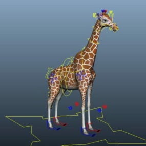 Verkkomainen Giraffe Rig 3D-malli
