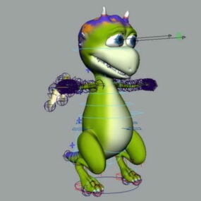 Schattig Anime Dragon Rig 3D-model
