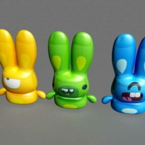 Modello 3d di coniglio simpatico cartone animato