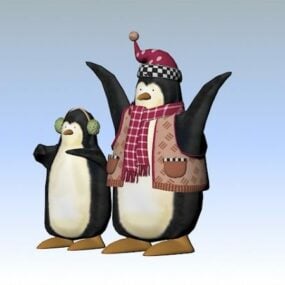 Vánoční tučňáci 3D model