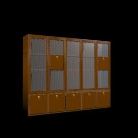 3д модель книжного шкафа со стеклянными дверцами