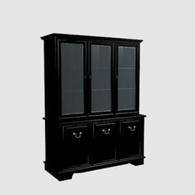 Mueble librero pintado de negro modelo 3d