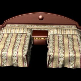 Hotel Twin Beds Yöpöydällä 3D-malli