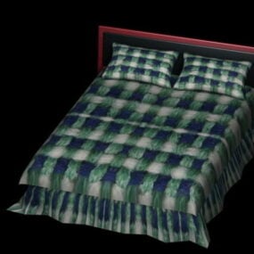 平台床与床上用品套装3d模型